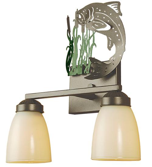 13&#34;W Leaping Trout 2 LT Vanity Light