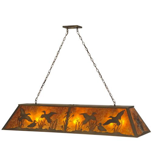 61&#34;L Ducks in Flight Oblong Pendant