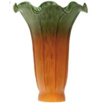 Meyda White 10192 - 4&#34; Wide X 6&#34; High Amber/Green Pond Lily Shade