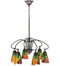 Meyda White 104887 - 26&#34; Wide Iris 6 Light Chandelier