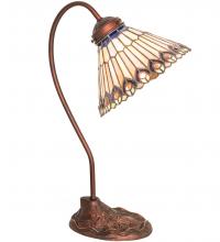 Meyda White 106055 - 18&#34; High Tiffany Jeweled Peacock Desk Lamp