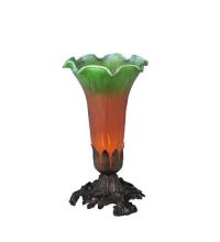 Meyda White 11235 - 8&#34;H Amber/Green Pond Lily Accent Lamp