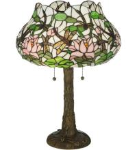 Meyda White 125091 - 22.5&#34;H Dragonfly Flower Table Lamp