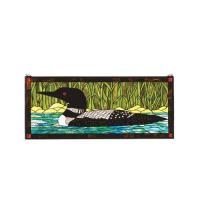 Meyda White 14625 - 40&#34;W X 17&#34;H Loon Stained Glass Window