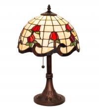 Meyda White 151293 - 19&#34; High Roseborder Table Lamp