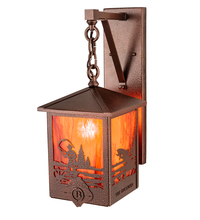 Meyda White 199539 - 8&#34; Square Boulders Personalized Hanging Wall Sconce