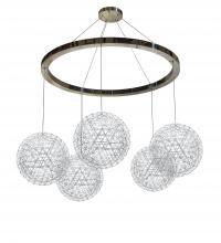 Meyda White 219816 - 131&#34; Wide Geosphere 5 Light Chandelier