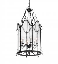 Meyda White 221434 - 24&#34; Wide Dubrek 6 Light Foyer Lantern