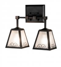 Meyda White 225698 - 16&#34; Wide Putrelo 2 Light Wall Sconce