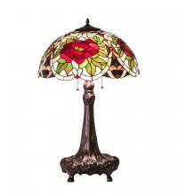 Meyda White 230476 - 31&#34; High Renaissance Rose Table Lamp