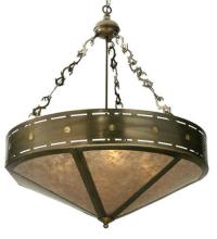 Meyda White 23633 - 30&#34;W Craftsman Target Inverted Pendant