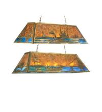 Meyda White 23752 - 42&#34;L Trout & Fisherman Oblong Pendant