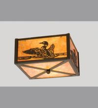 Meyda White 23988 - 10&#34;Sq Loon Flushmount