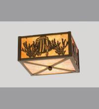 Meyda White 23992 - 10&#34; Square Tropical Fish Flushmount