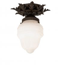 Meyda White 239969 - 8.5&#34; Wide Fancy Floral W/Colonnade Globe Flushmount
