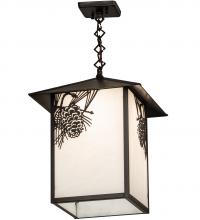 Meyda White 244161 - 14&#34; Square Seneca Winter Pine Pendant