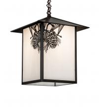 Meyda White 245258 - 14&#34; Square Seneca Winter Pine Pendant