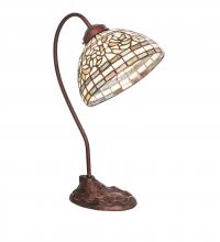 Meyda White 247787 - 18&#34; High Tiffany Turning Leaf Desk Lamp