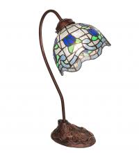 Meyda White 247918 - 18&#34; High Roseborder Desk Lamp