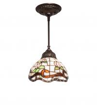 Meyda White 248596 - 7&#34; Wide Roseborder Mini Pendant