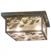 Meyda White 251383 - 14&#34; Square Hyde Park Ginkgo Flushmount