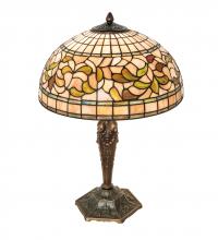 Meyda White 253820 - 23&#34; High Tiffany Turning Leaf Table Lamp