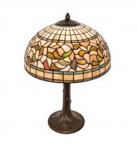 Meyda White 253821 - 23&#34; High Tiffany Turning Leaf Table Lamp