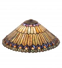 Meyda White 26314 - 17&#34; Wide Tiffany Jeweled Peacock Shade