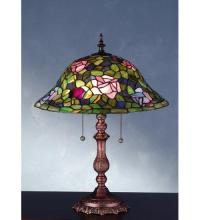 Meyda White 28406 - 19&#34;H Tiffany Rosebush Table Lamp