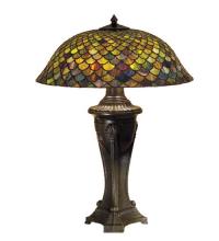 Meyda White 31115 - 30&#34;H Tiffany Fishscale Table Lamp