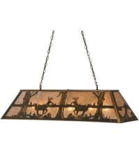 Meyda White 37647 - 48&#34;L Deer at Lake Oblong Pendant