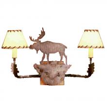 Meyda White 50615 - 20&#34;W Moose 2 LT Rawhide Wall Sconce