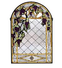 Meyda White 66048 - 24&#34;W X 36&#34;H Grape Diamond Trellis Stained Glass Window