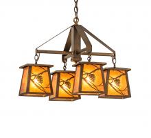 Meyda White 67987 - 28&#34; Wide Whispering Pines 4 Light Chandelier