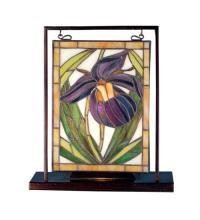 Meyda White 68351 - 9.5&#34;W X 10.5&#34;H Lady Slippers Lighted Mini Tabletop Window