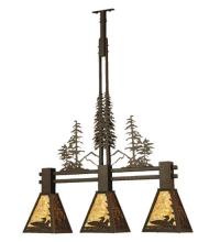 Meyda White 70028 - 30&#34;L Loon Tall Pines 3 LT Island Pendant