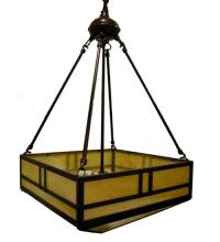 Meyda White 79922 - 16&#34;Sq Double Bar Mission Inverted Pendant
