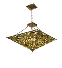 Meyda White 81067 - 26&#34; Square Acorn & Oak Leaf Inverted Pendant