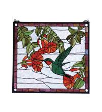 Meyda White 81540 - 21&#34;W X 19&#34;H Hummingbird Stained Glass Window
