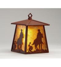 Meyda White 82662 - 7&#34; Wide Cowboy and Horse Lantern Wall Sconce